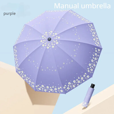 10 Bone Creative Umbrele de ploaie Umbrele de ploaie pentru umbrele de ploaie Umbrelă automată pliabilă în 3 Umbrele de soare mare Uv Femei Copii în 3 etape
