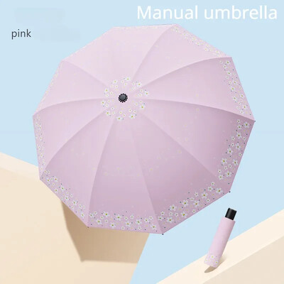 10 Bone Creative Umbrele de ploaie Umbrele de ploaie pentru umbrele de ploaie Umbrelă automată pliabilă în 3 Umbrele de soare mare Uv Femei Copii în 3 etape