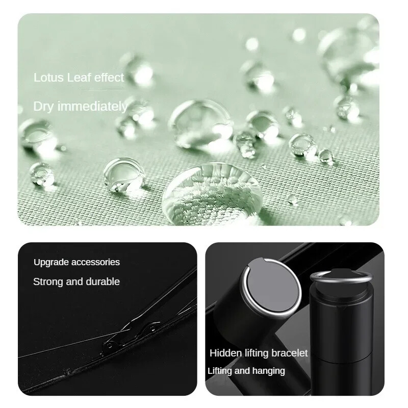 10 Bone Creative Umbrele de ploaie Umbrele de ploaie pentru umbrele de ploaie Umbrelă automată pliabilă în 3 Umbrele de soare mare Uv Femei Copii în 3 etape