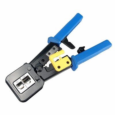 ZoeRax RJ45 Crimp Tool Pass Through Cat5 Cat5e Cat6 Crimping Tool for RJ45/RJ12 Regular and End-Pass-Through Connectors