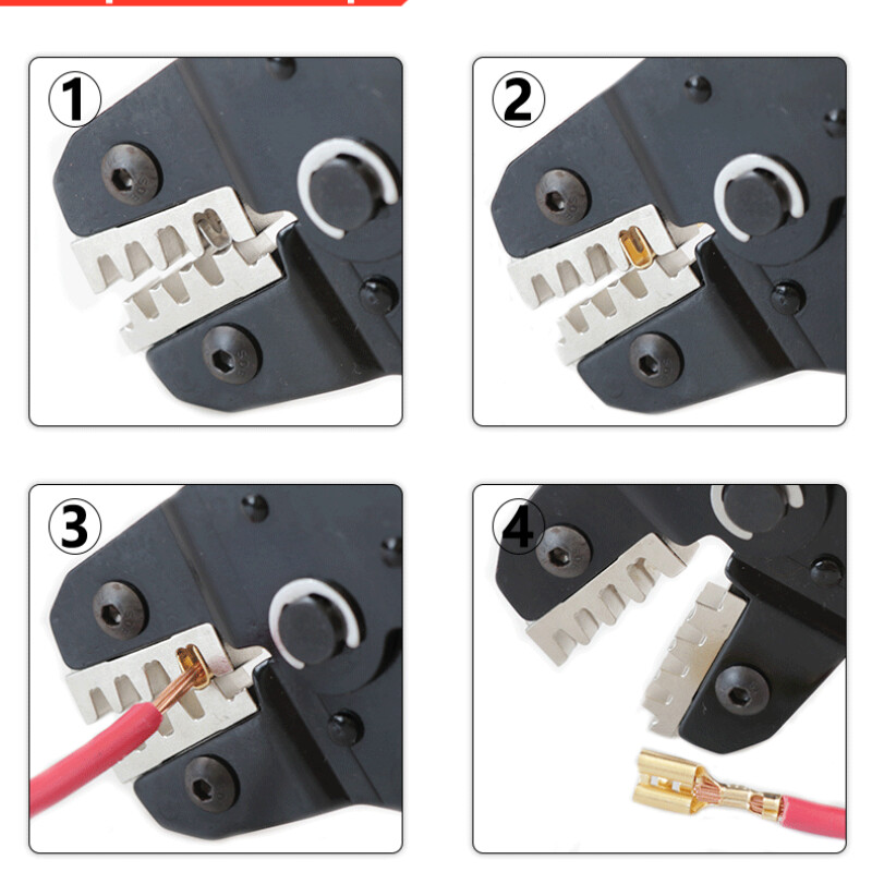 Krimpovacie kliešte SN-58B Dupont TE JST Molex na vodiče s konektormi 0,25-1,5 mm2, neizolované, s otvoreným valcom