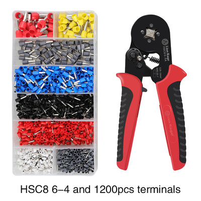 Clești de sertizare Manșoane cu manșoane Unelte pentru terminale tubulare HSC8 6-4 6-6 16-6 Sertzor de sârmă Seturi electrice de uz casnic 1200 buc Terminal