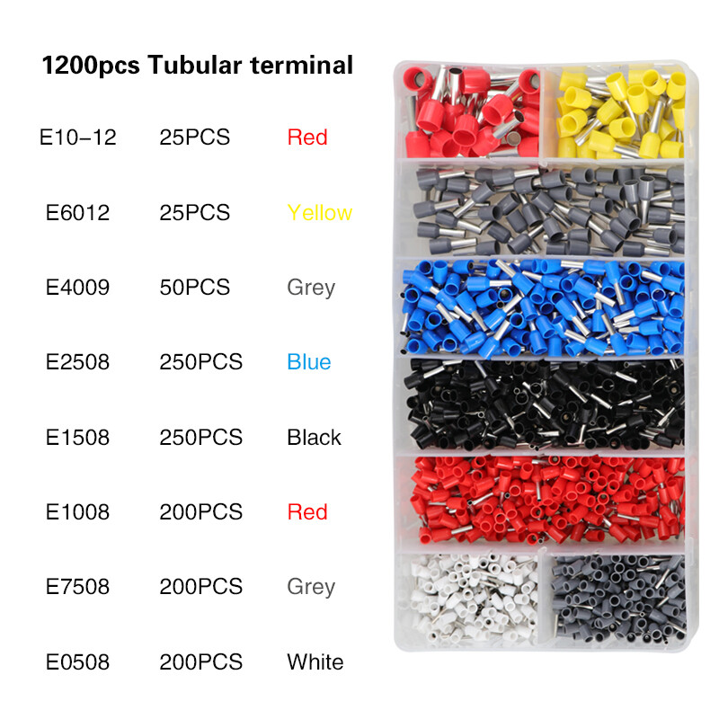 Clești de sertizare Manșoane cu manșoane Unelte pentru terminale tubulare HSC8 6-4 6-6 16-6 Sertzor de sârmă Seturi electrice de uz casnic 1200 buc Terminal