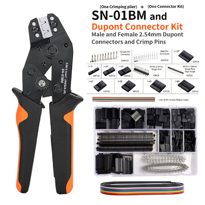 SN-01BM užspaudimo replių rinkinys AWG 28-20 reketavimo gniuždymo įrankis 2,54 mm dupont gnybtai 2,54 mm JST-XH jungtys gnybtų gnybtų rinkinys