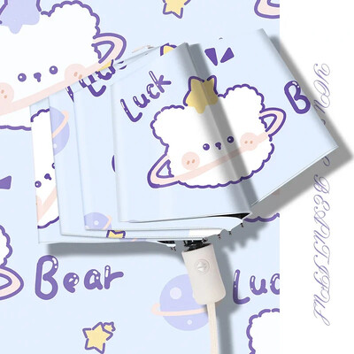 Πλήρως αυτόματο πτυσσόμενο αντηλιακό χαριτωμένο καρτούν ομπρέλα γυναικεία ομπρέλα ομπρέλα ηλίου