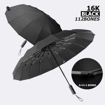 16K silný dážďový UV dáždnik pre mužov a ženy, veľký plne automatický skladací dáždnik, vetruodolný, slnečný, UV dáždnik, cestovný, slnečný