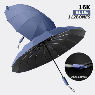 16K silný dážďový UV dáždnik pre mužov a ženy, veľký plne automatický skladací dáždnik, vetruodolný, slnečný, UV dáždnik, cestovný, slnečný