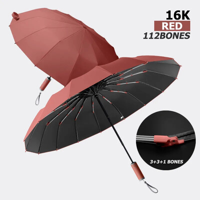 16K silný dážďový UV dáždnik pre mužov a ženy, veľký plne automatický skladací dáždnik, vetruodolný, slnečný, UV dáždnik, cestovný, slnečný