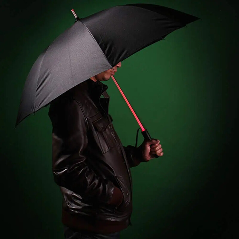 Ομπρέλες LED Light Up με Λαβή Φακός, Διαφανές, Μαύρο, Γκρι, Κόκκινο