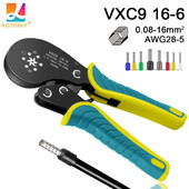 Σετ εργαλείων σύσφιξης κουμπωτών, κιτ πένσας σφιγκτήρα συρμάτινων φερρούλων, εξαγωνικοί σφιγκτήρες (0,08-16 mm²/AWG28-5) για συνδέσμους συρματόσχοινου