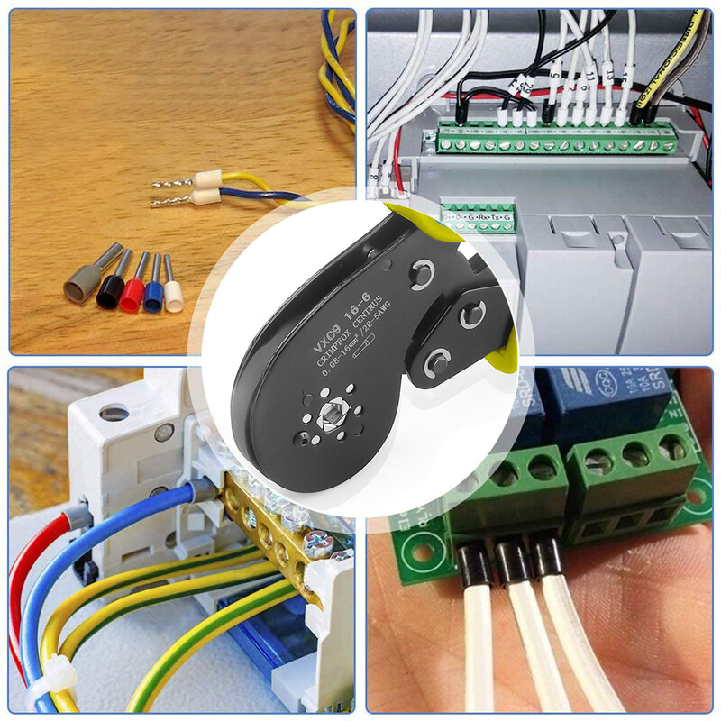 Σετ εργαλείων σύσφιξης κουμπωτών, κιτ πένσας σφιγκτήρα συρμάτινων φερρούλων, εξαγωνικοί σφιγκτήρες (0,08-16 mm²/AWG28-5) για συνδέσμους συρματόσχοινου