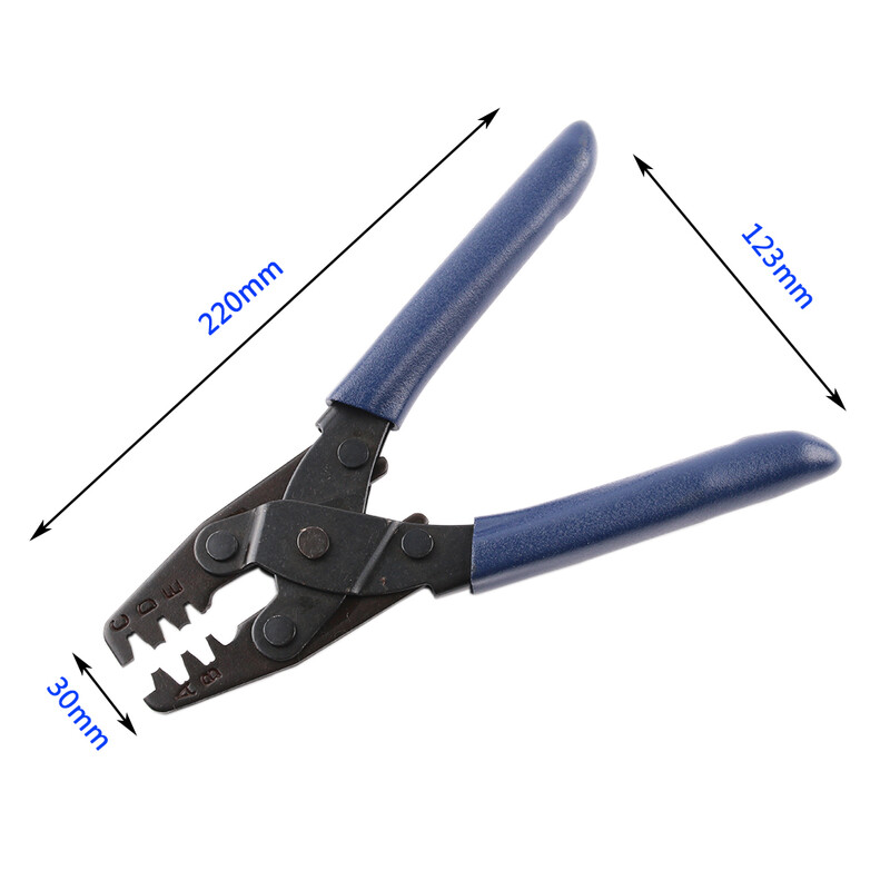 Automobiļu gofrētājknaibles vadu instalācijas spailes Gofrēšanas knaibles DR-1 atvērtai stobrai 10-22 AWG 1,25/2,0/2,45 mm2 gofrēšanas instrumentam
