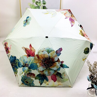 PALONY Μίνι ομπρέλα τσέπης για γυναίκες, μικρές πέντε πτυσσόμενες ομπρέλες, συμπαγής ήλιος, γυναικεία ομπρέλα ηλίου βροχής, σκίαστρα