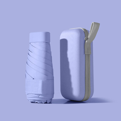 Μίνι συμπαγής ομπρέλα τσέπης για γυναίκες ελαφριά 5 πτυσσόμενη αντηλιακή προστασία από τον ήλιο και τη βροχή Μικρή τσάντα για κάρτες Ομπρέλες Paraguas Mujer