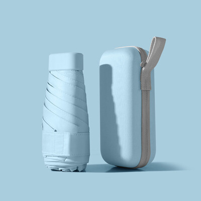 Μίνι συμπαγής ομπρέλα τσέπης για γυναίκες ελαφριά 5 πτυσσόμενη αντηλιακή προστασία από τον ήλιο και τη βροχή Μικρή τσάντα για κάρτες Ομπρέλες Paraguas Mujer