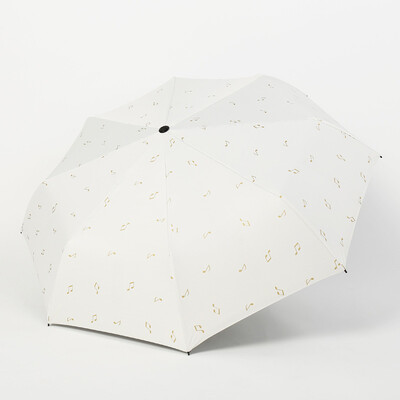 Ins Music Notes Printing Umbrella Flora Design Umbrelă manuală pliabilă în trei pentru ploaie Soare Fete Umbrelă de buzunar