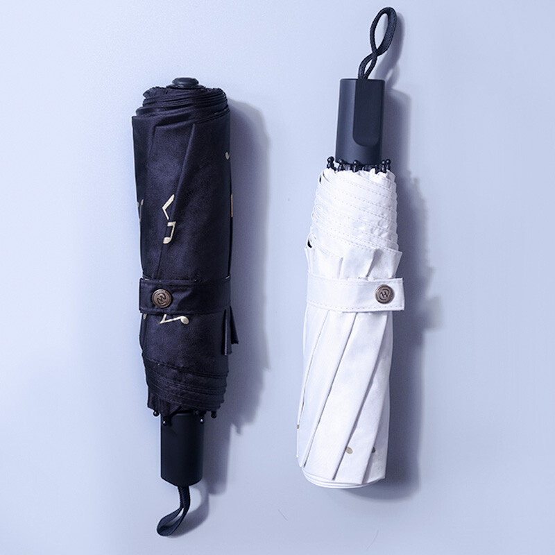 Ins Music Notes Printing Umbrella Flora Design Umbrelă manuală pliabilă în trei pentru ploaie Soare Fete Umbrelă de buzunar