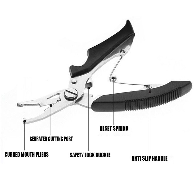 Νέα πολυλειτουργική πένσα ψαρέματος ψαλίδι ψαρέματος από ανοξείδωτο ατσάλι για λαβίδες ψαρέματος με αγκίστρια κοπής Lure Line