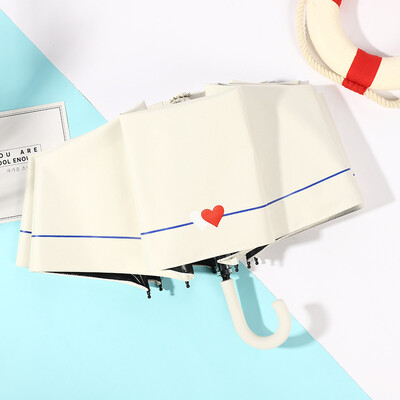 Μόδα γλυκές ομπρέλες βροχής για γυναίκες κορίτσια 3 πτυσσόμενα αντηλιακά αντηλιακά φορητά αντηλιακά γυναικεία ομπρέλα με μαύρη επίστρωση