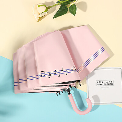 Μόδα γλυκές ομπρέλες βροχής για γυναίκες κορίτσια 3 πτυσσόμενα αντηλιακά αντηλιακά φορητά αντηλιακά γυναικεία ομπρέλα με μαύρη επίστρωση