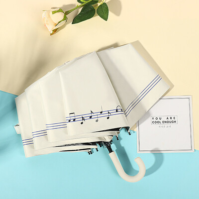 Μόδα γλυκές ομπρέλες βροχής για γυναίκες κορίτσια 3 πτυσσόμενα αντηλιακά αντηλιακά φορητά αντηλιακά γυναικεία ομπρέλα με μαύρη επίστρωση