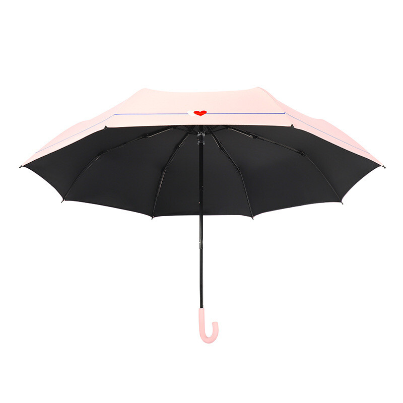 Μόδα γλυκές ομπρέλες βροχής για γυναίκες κορίτσια 3 πτυσσόμενα αντηλιακά αντηλιακά φορητά αντηλιακά γυναικεία ομπρέλα με μαύρη επίστρωση