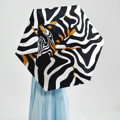 Zebra Mini sklopivi kišobran tip putne kartice lagani prijenosni kompaktni suncobran UV zaštita jednostavan za žene i muškarce