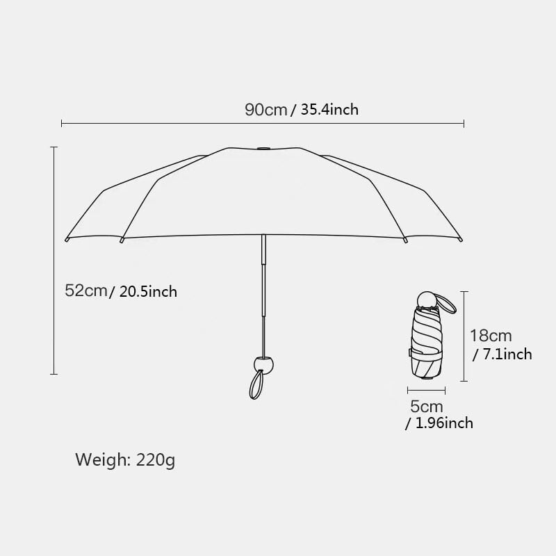 Zebra Mini sklopivi kišobran tip putne kartice lagani prijenosni kompaktni suncobran UV zaštita jednostavan za žene i muškarce