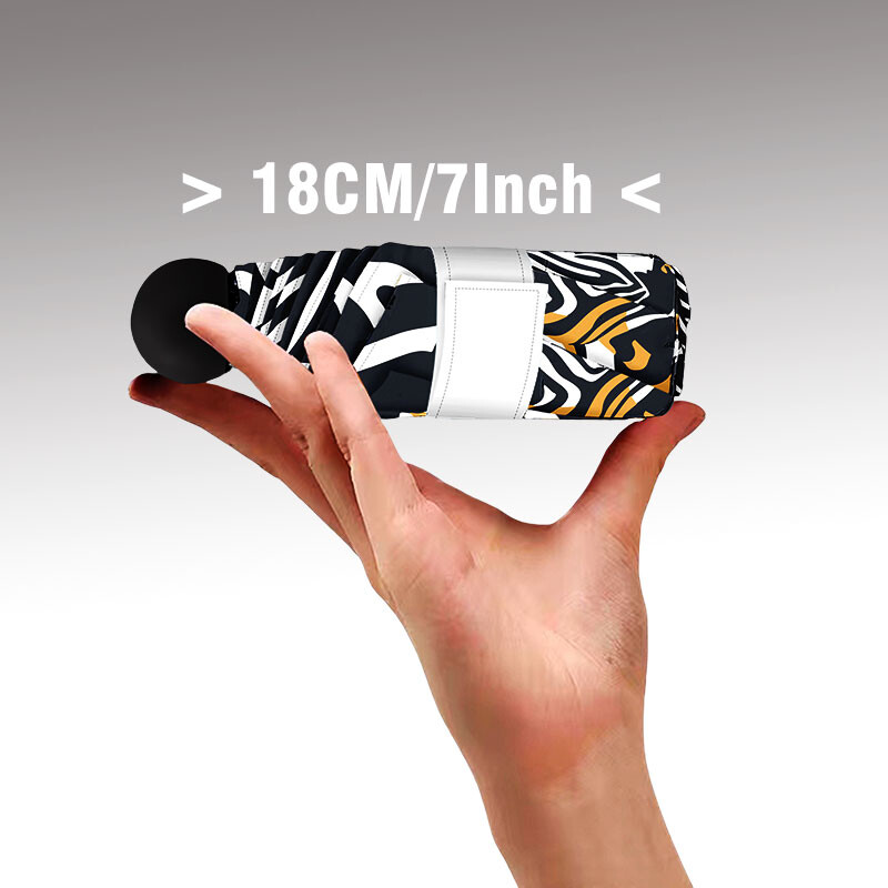 Zebra Mini sklopivi kišobran tip putne kartice lagani prijenosni kompaktni suncobran UV zaštita jednostavan za žene i muškarce