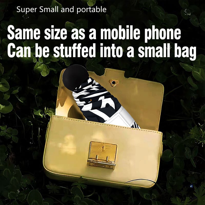 Zebra Mini sklopivi kišobran tip putne kartice lagani prijenosni kompaktni suncobran UV zaštita jednostavan za žene i muškarce