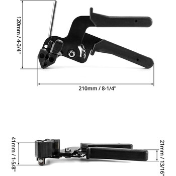 Πιστόλι για δέσιμο καλωδίων, Εργαλείο περιτυλίγματος σφιγκτήρα με φερμουάρ από ανοξείδωτο χάλυβα, στερέωση και κοπή καλωδίων για πλαστικούς δεσμούς καλωδίων από νάιλον χάλυβα
