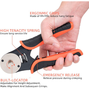 Εργαλείο συμπίεσης Deutsch Closed Barrel Crimper 4 Way Εσοχή 8 Τύπος αποτύπωσης Pin Crimping Tool for Deutsch Connector 14, 16, 18 AWG