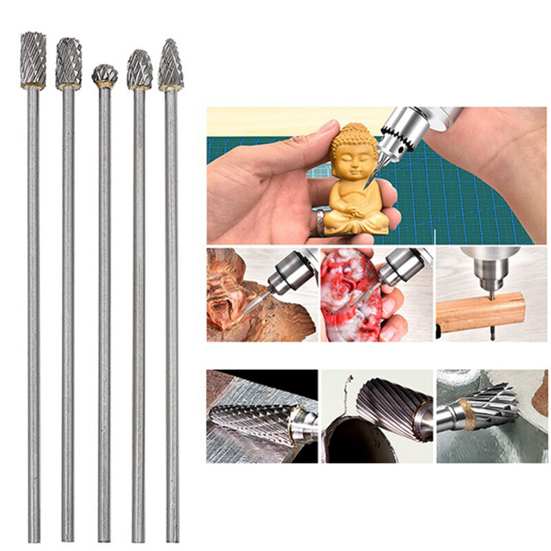 10 buc. Pilă rotativă extra-lungă 3*6*100mm Slefuit râșniță Scule abrazive Biți din aliaj de bavură din carbură pentru metal Wook