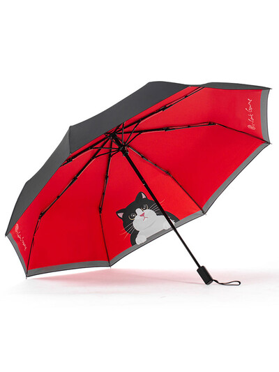 Jauks kaķis 8 kaulu salokāms lietussargs ikdienišķs gudrs radošs vinila tonis saules aizsardzības lietus lietussargs Viegls pārnēsājams lietussargs sieviete