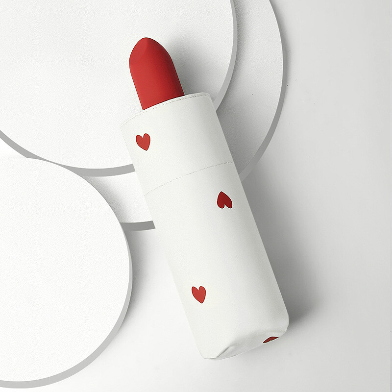 Jauks saliekams UV lietussargs sievietēm pārnēsājams saulessargs vēja necaurlaidīgs saulessargs lietussargs meitenēm radošs lūpu krāsas mini lietussargs saulei