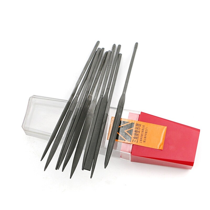 10 бр. Комплект малки иглени пили 140 мм Инструменти за бижута Изработка на мъниста Хоби Занаяти Дърворезба Ремонт Режещ инструмент