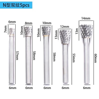 5 tk 6-14 mm volframist terasest pöörlev viili lihvimispea metallist frees 6 mm varre keevitusõmbluse poleerimine elektriline lihvimistööriist