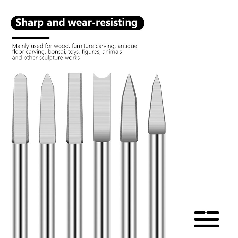 HAMPTON Burghiu pentru gravare în lemn 10 buc 2,35/3,0 mm freză cu tijă Bit pentru sculptură în lemn Instrument de foraj pentru prelucrarea lemnului cu vârf din carbură