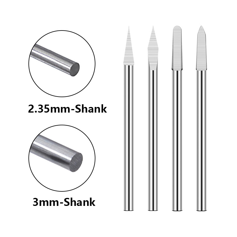 HAMPTON Burghiu pentru gravare în lemn 10 buc 2,35/3,0 mm freză cu tijă Bit pentru sculptură în lemn Instrument de foraj pentru prelucrarea lemnului cu vârf din carbură