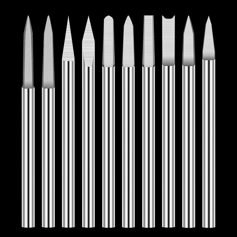 HAMPTON Burghiu pentru gravare în lemn 10 buc 2,35/3,0 mm freză cu tijă Bit pentru sculptură în lemn Instrument de foraj pentru prelucrarea lemnului cu vârf din carbură