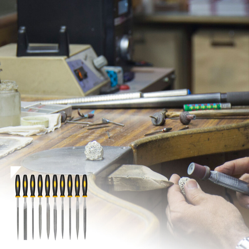10 daļiņu adatu vīļu komplekts juvelieriem Kokgriezums Amatniecība Metāls Stikls Akmens Kokapstrādes instrumenti Darba instrumenti Koka instrumenti
