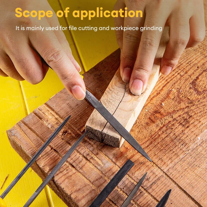 Σετ μεταλλικών λίμας με λεπτές οδοντώσεις 6 σε 1 Διαμαντένια λίμα βελόνας Ημικυκλική στρογγυλή επίπεδη τετράγωνη τριγωνική λίμα για κιτ λείανσης ξύλου κοσμημάτων