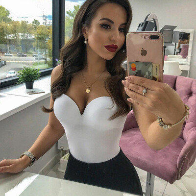 Γυναικείο Sexy Sling Sexy Bodysuit Push Up Αμάνικο Bodycon φορμάκι Streetwear μπλούζες μονοκόμματο καλοκαιρινό γιλέκο μονόχρωμο