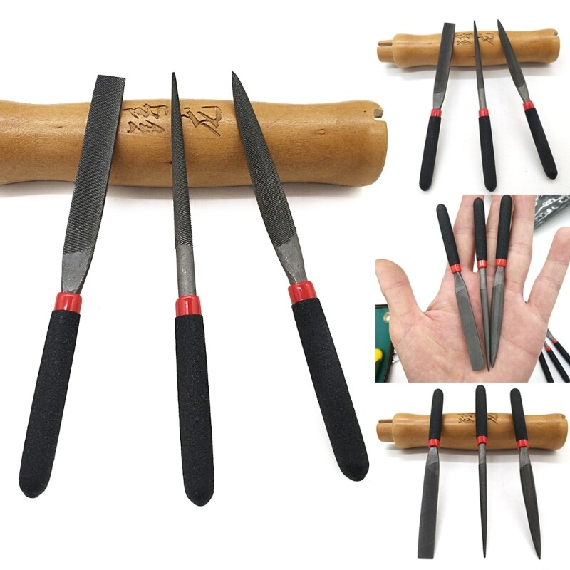 94PD Set de pile mici 3 buc pentru oțel, sticlă, piatră, metal, lemn, plat, rotund