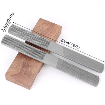 4-Way Wood Rasp File 2 τμχ Ατσάλινη λίμα χειρός Ανθεκτικό Σετ Ξύλο Rasp Μισοτρογγυλές Επίπεδες και βελόνες λίμες Εύχρηστα εργαλεία ακονίσματος