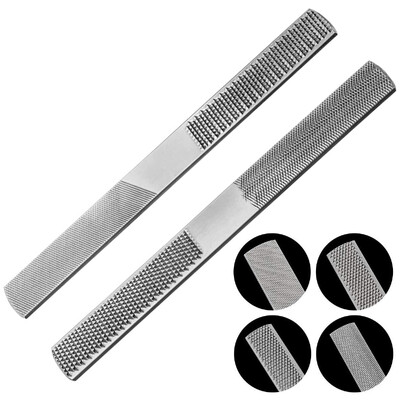 Četrvirzienu koka vīle 2 gab. Tērauda rokas vīle Izturīgs koka vīles pusapaļas plakanas un adatu vīles Viegli lietojami asināšanas instrumenti