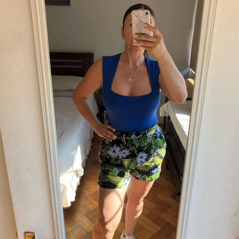 TRAF 2024 Čierna žena Body Square Elastic Bez rukávov Body Dámske Modré Biele Sexy Priliehavé Body Spodná Bielizeň Bodycon Letné Topy