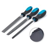 LIBRATON Set de 3 bucăți de pile din lemn cu 28 de bucăți de șmirghel Râpă de lemn pentru prelucrarea lemnului Pile de prelucrare a lemnului Raspilă rotundă semi-rotunda