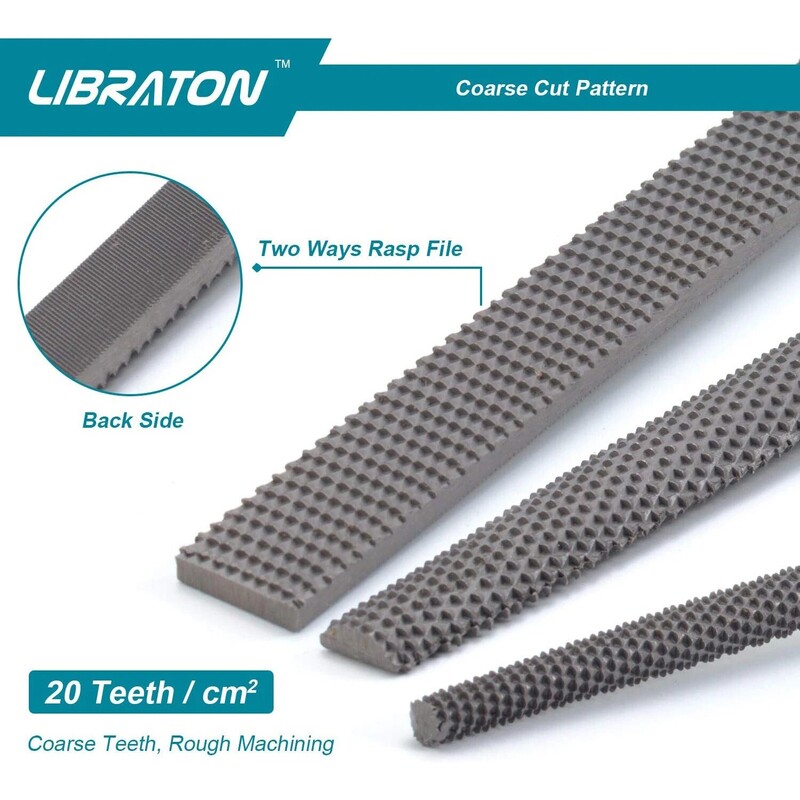 LIBRATON Set de 3 bucăți de pile din lemn cu 28 de bucăți de șmirghel Râpă de lemn pentru prelucrarea lemnului Pile de prelucrare a lemnului Raspilă rotundă semi-rotunda