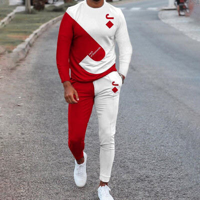 Rudens vīriešu T-kreklu komplekts ar garām piedurknēm